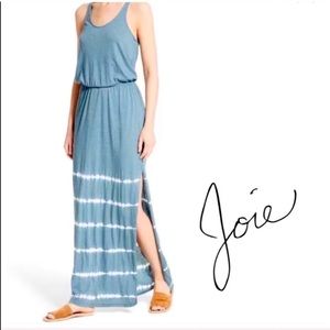 Soft Joie tie dye maxie dress cotton soft small stretch striped blue NWT